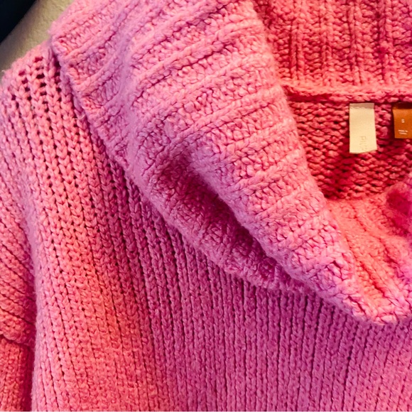 Anthropologie Pilcro Pink Chunky Knit Turtleneck Sweater - Picture 8 of 9
